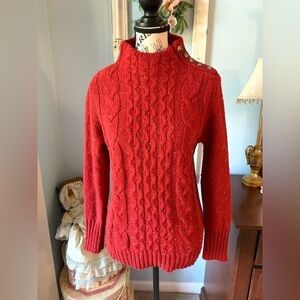 Women’s St. John’s Bay Red Knit Sweater Sz Med